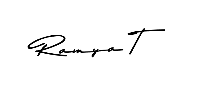 Use a signature maker to create a handwritten signature online. With this signature software, you can design (Asem Kandis PERSONAL USE) your own signature for name Ramya T. Ramya T signature style 9 images and pictures png