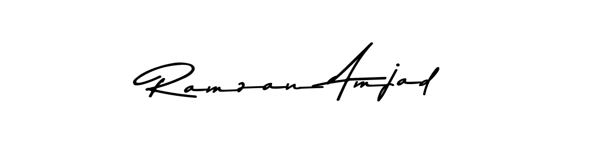 The best way (Asem Kandis PERSONAL USE) to make a short signature is to pick only two or three words in your name. The name Ramzan Amjad include a total of six letters. For converting this name. Ramzan Amjad signature style 9 images and pictures png