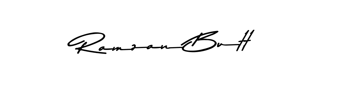 How to make Ramzan Butt name signature. Use Asem Kandis PERSONAL USE style for creating short signs online. This is the latest handwritten sign. Ramzan Butt signature style 9 images and pictures png