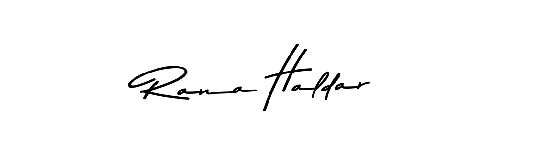 Create a beautiful signature design for name Rana Haldar. With this signature (Asem Kandis PERSONAL USE) fonts, you can make a handwritten signature for free. Rana Haldar signature style 9 images and pictures png