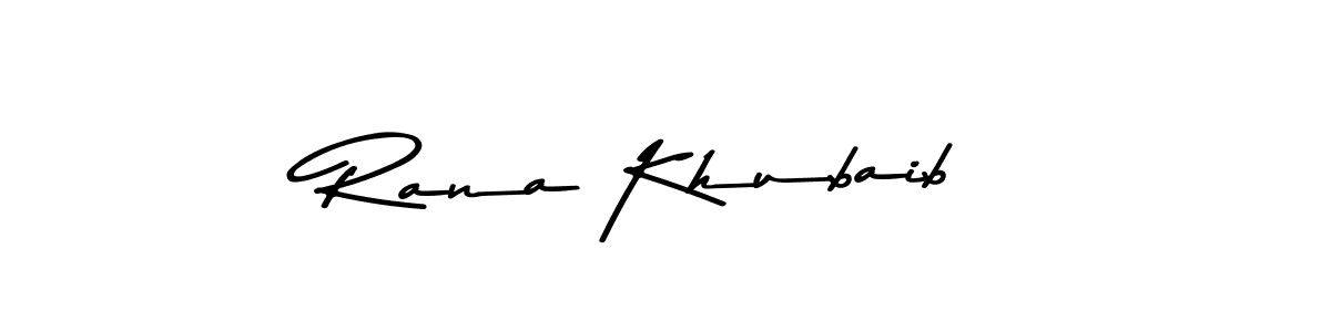 How to make Rana Khubaib name signature. Use Asem Kandis PERSONAL USE style for creating short signs online. This is the latest handwritten sign. Rana Khubaib signature style 9 images and pictures png