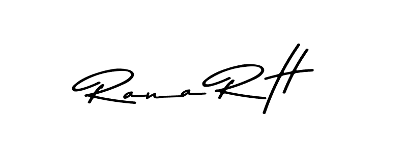 How to make Rana R H name signature. Use Asem Kandis PERSONAL USE style for creating short signs online. This is the latest handwritten sign. Rana R H signature style 9 images and pictures png