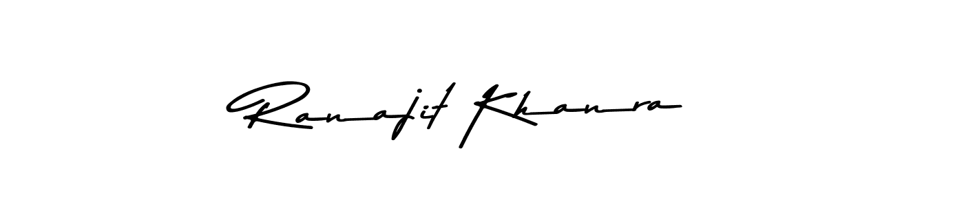 How to make Ranajit Khanra name signature. Use Asem Kandis PERSONAL USE style for creating short signs online. This is the latest handwritten sign. Ranajit Khanra signature style 9 images and pictures png