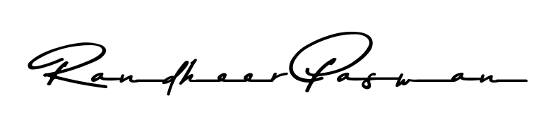 Create your official email sign-off with Randheer Paswan name in Asem Kandis PERSONAL USE style. Crisp, clean, and perfectly legible across all screens. Randheer Paswan signature style 9 images and pictures png