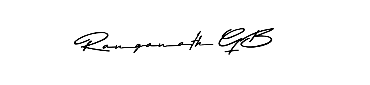 How to make Ranganath G B name signature. Use Asem Kandis PERSONAL USE style for creating short signs online. This is the latest handwritten sign. Ranganath G B signature style 9 images and pictures png