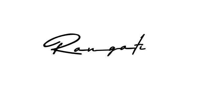Design your own signature with our free online signature maker. With this signature software, you can create a handwritten (Asem Kandis PERSONAL USE) signature for name Rangati. Rangati signature style 9 images and pictures png