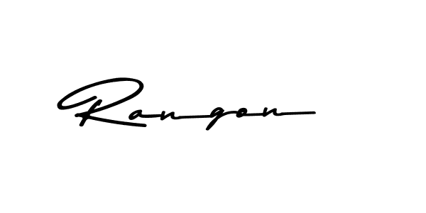 How to make Rangon name signature. Use Asem Kandis PERSONAL USE style for creating short signs online. This is the latest handwritten sign. Rangon signature style 9 images and pictures png