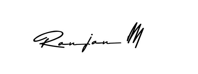 The best way (Asem Kandis PERSONAL USE) to make a short signature is to pick only two or three words in your name. The name Ranjan M include a total of six letters. For converting this name. Ranjan M signature style 9 images and pictures png