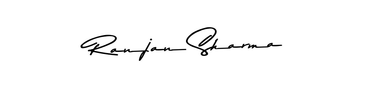 How to make Ranjan Sharma name signature. Use Asem Kandis PERSONAL USE style for creating short signs online. This is the latest handwritten sign. Ranjan Sharma signature style 9 images and pictures png