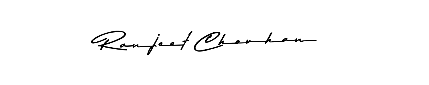 How to make Ranjeet Chouhan name signature. Use Asem Kandis PERSONAL USE style for creating short signs online. This is the latest handwritten sign. Ranjeet Chouhan signature style 9 images and pictures png