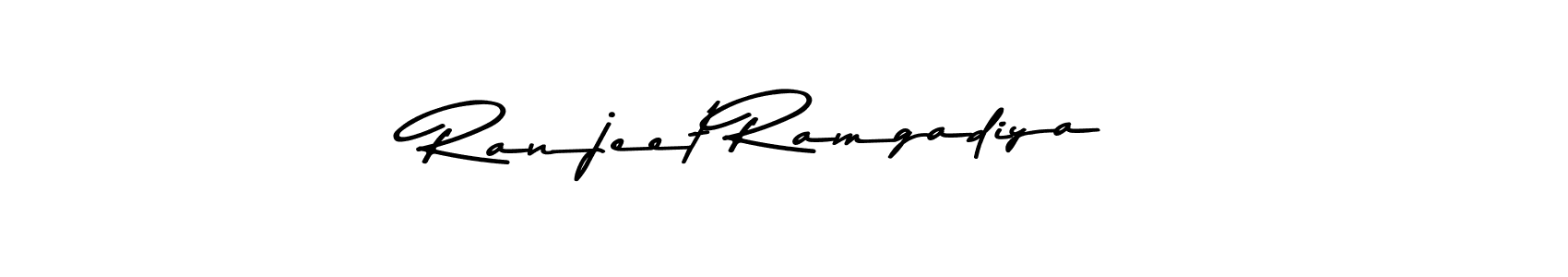 How to make Ranjeet Ramgadiya name signature. Use Asem Kandis PERSONAL USE style for creating short signs online. This is the latest handwritten sign. Ranjeet Ramgadiya signature style 9 images and pictures png