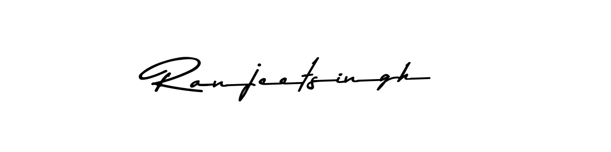 How to make Ranjeetsingh name signature. Use Asem Kandis PERSONAL USE style for creating short signs online. This is the latest handwritten sign. Ranjeetsingh signature style 9 images and pictures png