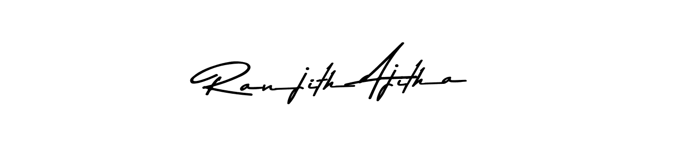Ranjith Ajitha stylish signature style. Best Handwritten Sign (Asem Kandis PERSONAL USE) for my name. Handwritten Signature Collection Ideas for my name Ranjith Ajitha. Ranjith Ajitha signature style 9 images and pictures png