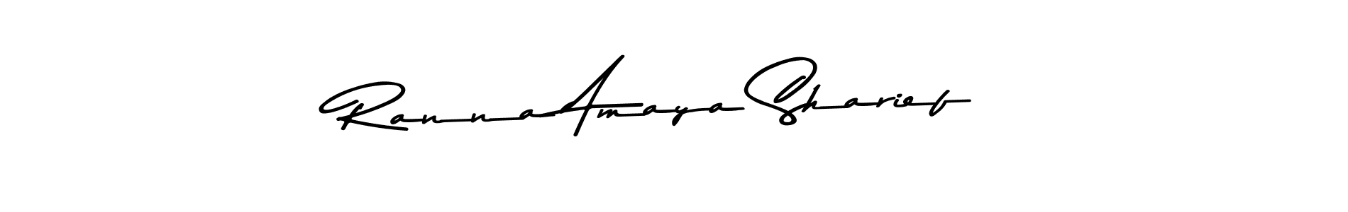 Also You can easily find your signature by using the search form. We will create Ranna Amaya Sharief name handwritten signature images for you free of cost using Asem Kandis PERSONAL USE sign style. Ranna Amaya Sharief signature style 9 images and pictures png