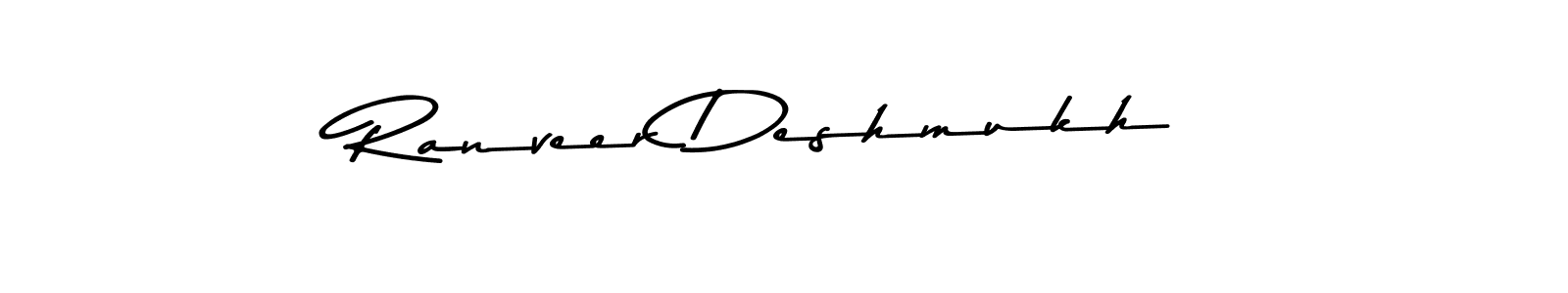 Create a beautiful signature design for name Ranveer Deshmukh. With this signature (Asem Kandis PERSONAL USE) fonts, you can make a handwritten signature for free. Ranveer Deshmukh signature style 9 images and pictures png