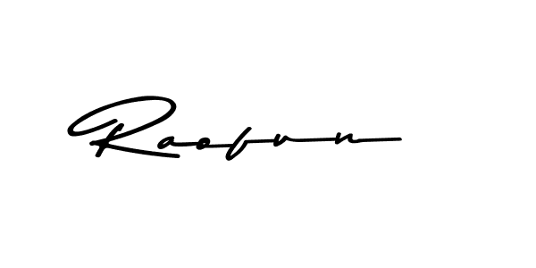How to make Raofun signature? Asem Kandis PERSONAL USE is a professional autograph style. Create handwritten signature for Raofun name. Raofun signature style 9 images and pictures png