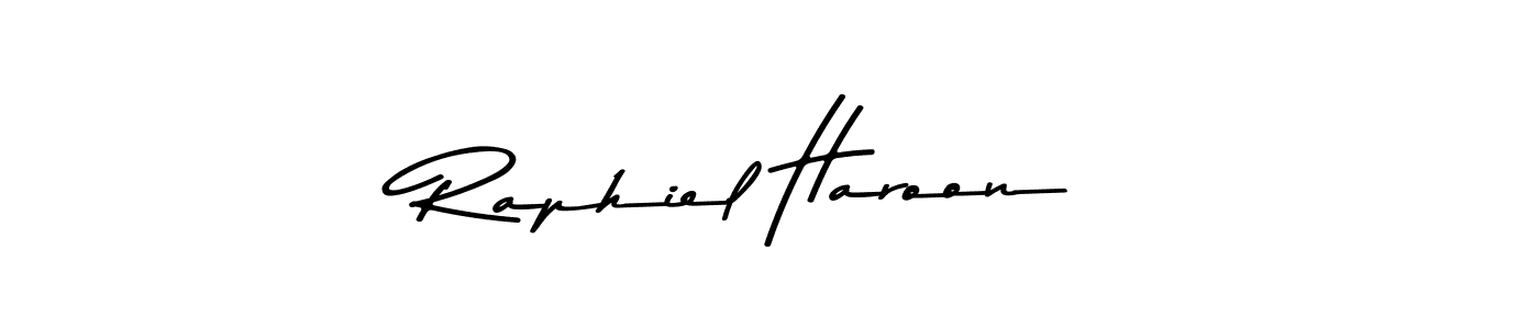 Use a signature maker to create a handwritten signature online. With this signature software, you can design (Asem Kandis PERSONAL USE) your own signature for name Raphiel Haroon. Raphiel Haroon signature style 9 images and pictures png