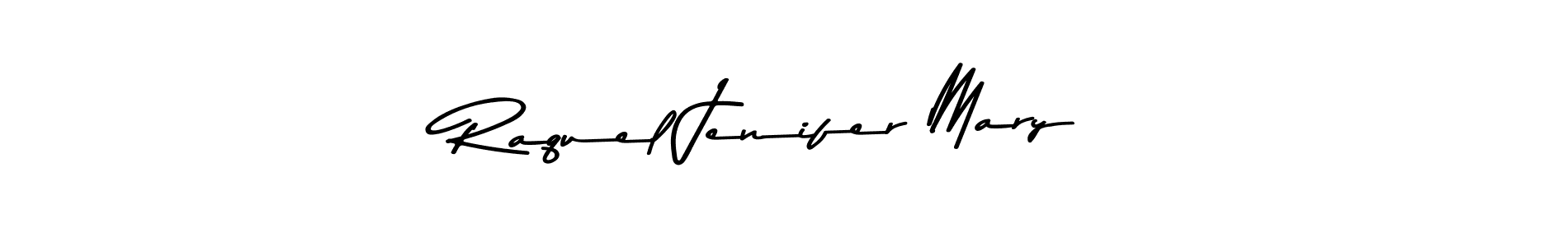 Raquel Jenifer Mary stylish signature style. Best Handwritten Sign (Asem Kandis PERSONAL USE) for my name. Handwritten Signature Collection Ideas for my name Raquel Jenifer Mary. Raquel Jenifer Mary signature style 9 images and pictures png