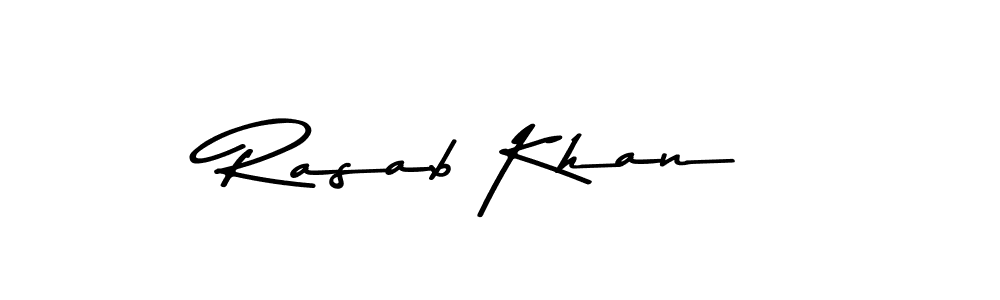 Create a beautiful signature design for name Rasab Khan. With this signature (Asem Kandis PERSONAL USE) fonts, you can make a handwritten signature for free. Rasab Khan signature style 9 images and pictures png