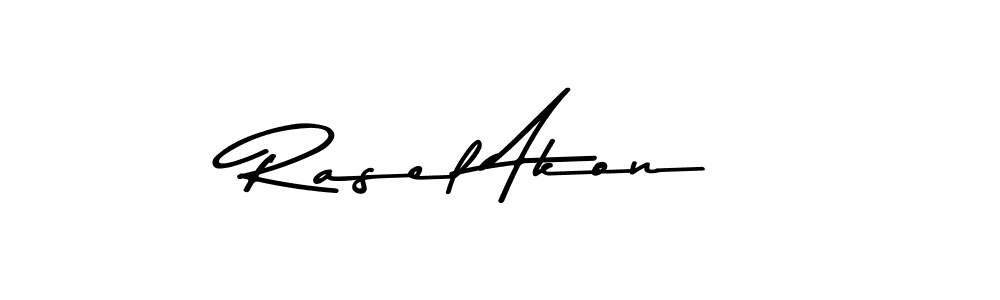 How to make Rasel Akon name signature. Use Asem Kandis PERSONAL USE style for creating short signs online. This is the latest handwritten sign. Rasel Akon signature style 9 images and pictures png