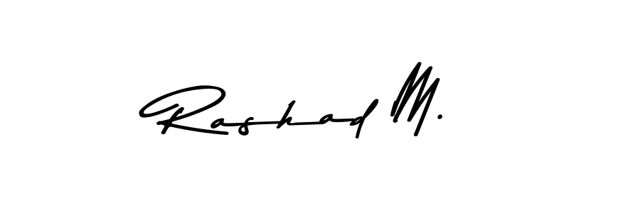 How to make Rashad M. name signature. Use Asem Kandis PERSONAL USE style for creating short signs online. This is the latest handwritten sign. Rashad M. signature style 9 images and pictures png