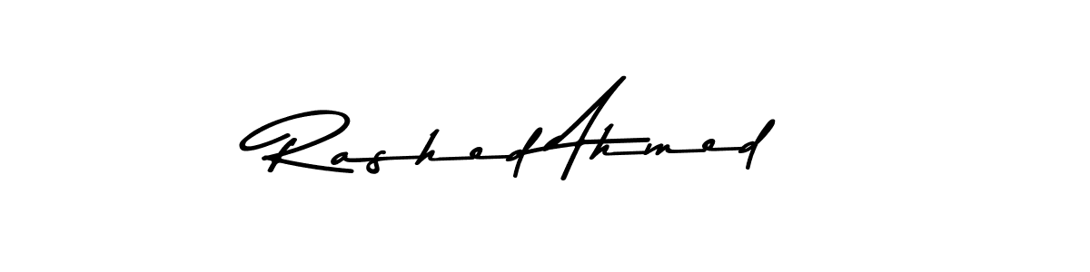 Use a signature maker to create a handwritten signature online. With this signature software, you can design (Asem Kandis PERSONAL USE) your own signature for name Rashed Ahmed. Rashed Ahmed signature style 9 images and pictures png