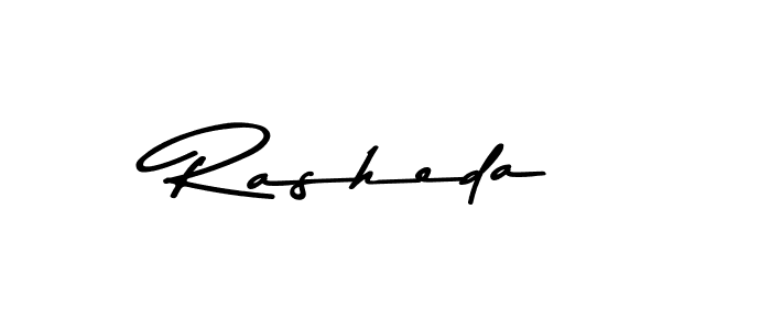 Make a beautiful signature design for name Rasheda. With this signature (Asem Kandis PERSONAL USE) style, you can create a handwritten signature for free. Rasheda signature style 9 images and pictures png