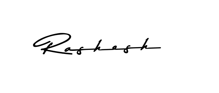 How to make Rashesh name signature. Use Asem Kandis PERSONAL USE style for creating short signs online. This is the latest handwritten sign. Rashesh signature style 9 images and pictures png