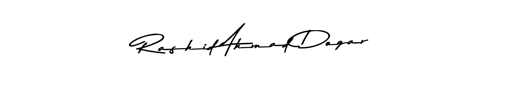 How to make Rashid Ahmad Dogar name signature. Use Asem Kandis PERSONAL USE style for creating short signs online. This is the latest handwritten sign. Rashid Ahmad Dogar signature style 9 images and pictures png