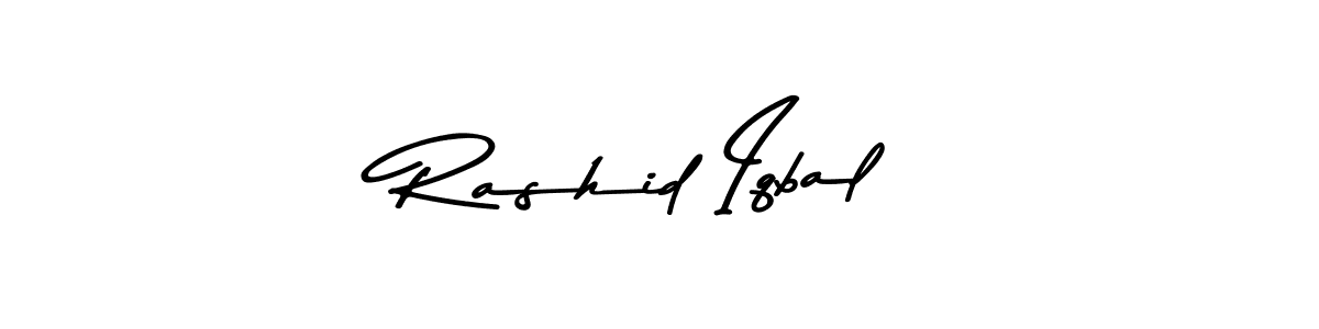 How to make Rashid Iqbal name signature. Use Asem Kandis PERSONAL USE style for creating short signs online. This is the latest handwritten sign. Rashid Iqbal signature style 9 images and pictures png