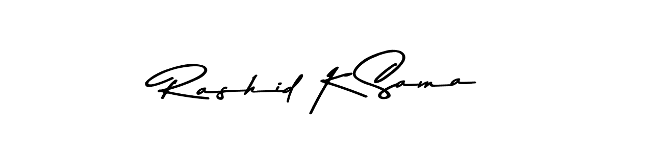 Use a signature maker to create a handwritten signature online. With this signature software, you can design (Asem Kandis PERSONAL USE) your own signature for name Rashid K Sama. Rashid K Sama signature style 9 images and pictures png