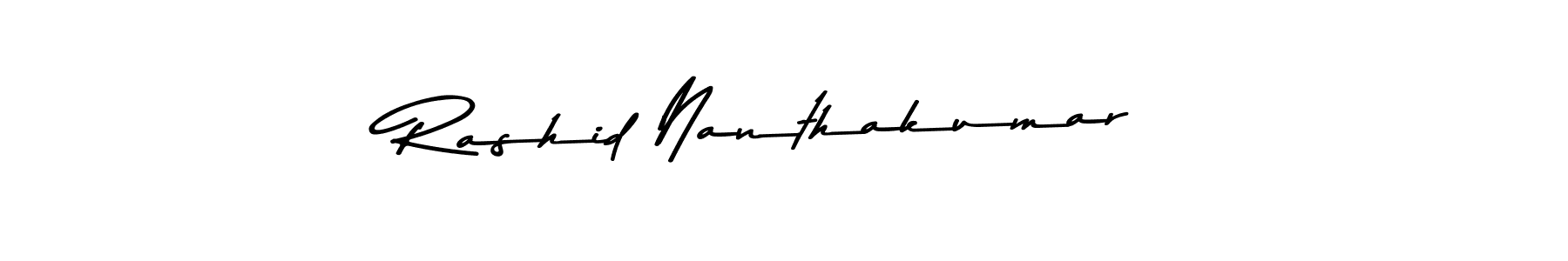 Create a beautiful signature design for name Rashid Nanthakumar. With this signature (Asem Kandis PERSONAL USE) fonts, you can make a handwritten signature for free. Rashid Nanthakumar signature style 9 images and pictures png