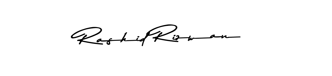 How to make Rashid Rizwan name signature. Use Asem Kandis PERSONAL USE style for creating short signs online. This is the latest handwritten sign. Rashid Rizwan signature style 9 images and pictures png