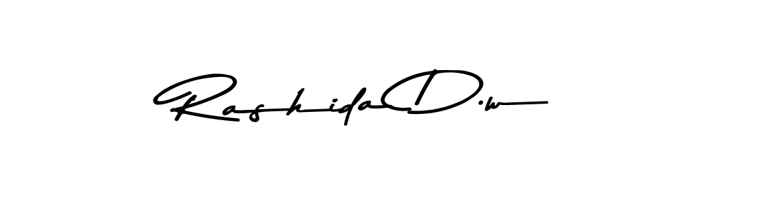 Make a beautiful signature design for name Rashida D.w. With this signature (Asem Kandis PERSONAL USE) style, you can create a handwritten signature for free. Rashida D.w signature style 9 images and pictures png