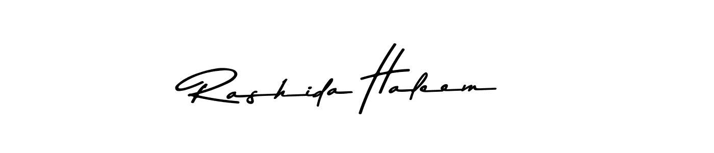 Design your own signature with our free online signature maker. With this signature software, you can create a handwritten (Asem Kandis PERSONAL USE) signature for name Rashida Haleem. Rashida Haleem signature style 9 images and pictures png