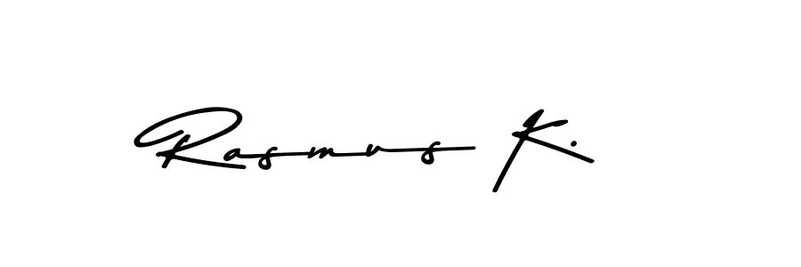 Create a beautiful signature design for name Rasmus K.. With this signature (Asem Kandis PERSONAL USE) fonts, you can make a handwritten signature for free. Rasmus K. signature style 9 images and pictures png