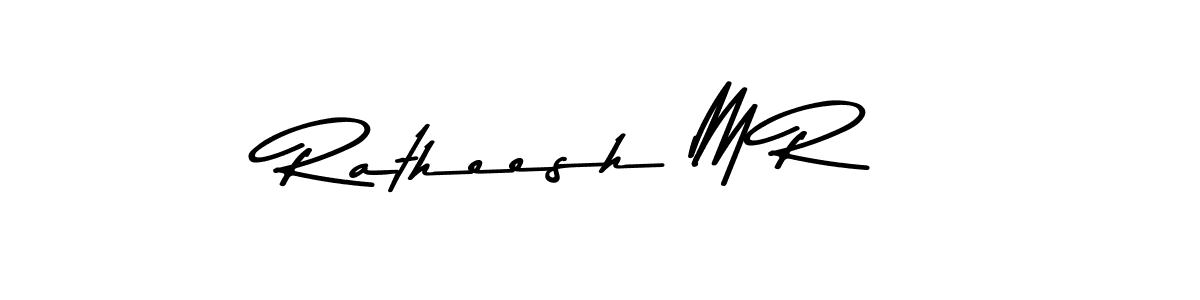 The best way (Asem Kandis PERSONAL USE) to make a short signature is to pick only two or three words in your name. The name Ratheesh M R include a total of six letters. For converting this name. Ratheesh M R signature style 9 images and pictures png