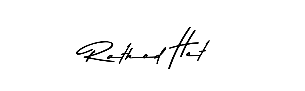 How to make Rathod Het name signature. Use Asem Kandis PERSONAL USE style for creating short signs online. This is the latest handwritten sign. Rathod Het signature style 9 images and pictures png