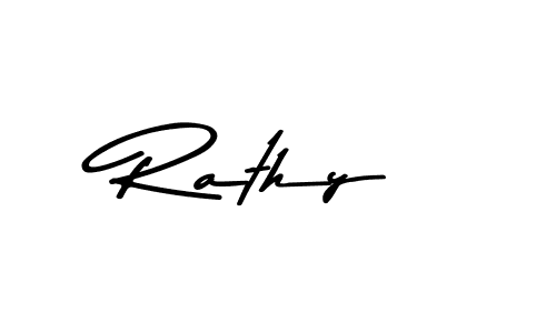 How to make Rathy name signature. Use Asem Kandis PERSONAL USE style for creating short signs online. This is the latest handwritten sign. Rathy signature style 9 images and pictures png