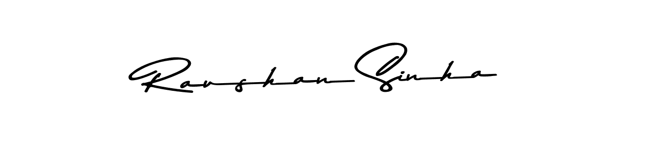 Create a beautiful signature design for name Raushan Sinha. With this signature (Asem Kandis PERSONAL USE) fonts, you can make a handwritten signature for free. Raushan Sinha signature style 9 images and pictures png