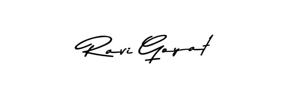 How to make Ravi Goyat name signature. Use Asem Kandis PERSONAL USE style for creating short signs online. This is the latest handwritten sign. Ravi Goyat signature style 9 images and pictures png