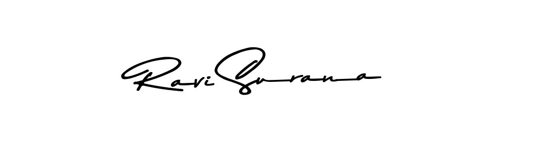 How to make Ravi Surana name signature. Use Asem Kandis PERSONAL USE style for creating short signs online. This is the latest handwritten sign. Ravi Surana signature style 9 images and pictures png