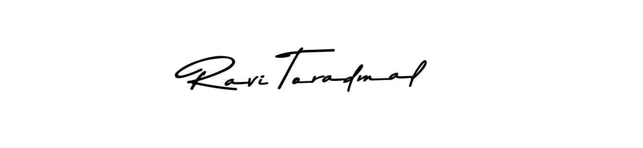 How to make Ravi Toradmal name signature. Use Asem Kandis PERSONAL USE style for creating short signs online. This is the latest handwritten sign. Ravi Toradmal signature style 9 images and pictures png