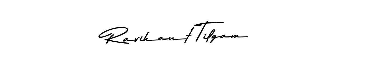 How to make Ravikant Tilgam name signature. Use Asem Kandis PERSONAL USE style for creating short signs online. This is the latest handwritten sign. Ravikant Tilgam signature style 9 images and pictures png