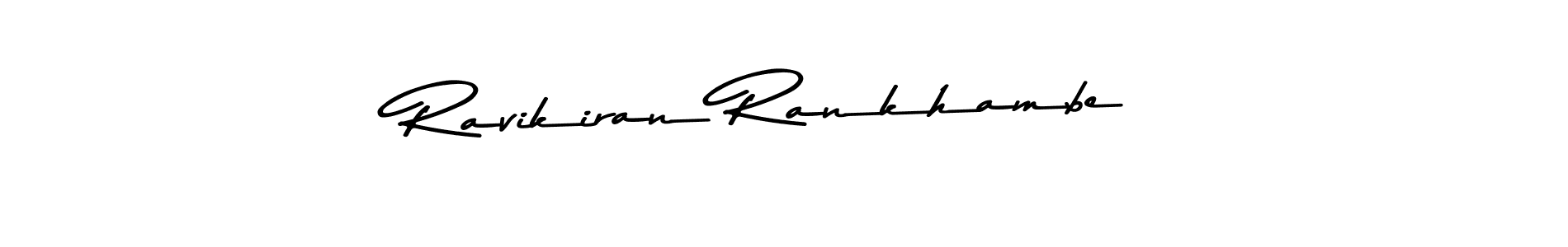 Create a beautiful signature design for name Ravikiran Rankhambe. With this signature (Asem Kandis PERSONAL USE) fonts, you can make a handwritten signature for free. Ravikiran Rankhambe signature style 9 images and pictures png