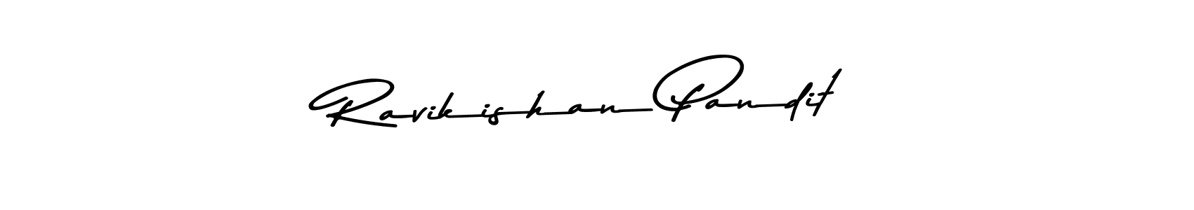 How to make Ravikishan Pandit name signature. Use Asem Kandis PERSONAL USE style for creating short signs online. This is the latest handwritten sign. Ravikishan Pandit signature style 9 images and pictures png