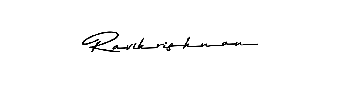 How to make Ravikrishnan name signature. Use Asem Kandis PERSONAL USE style for creating short signs online. This is the latest handwritten sign. Ravikrishnan signature style 9 images and pictures png