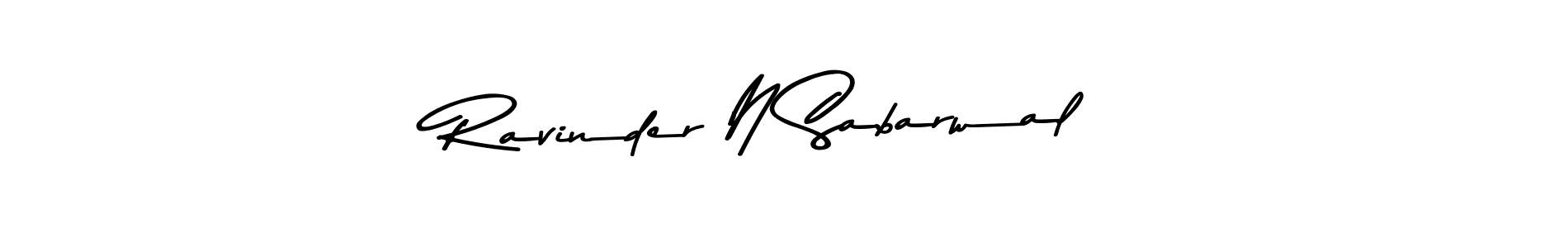 Create a beautiful signature design for name Ravinder N Sabarwal. With this signature (Asem Kandis PERSONAL USE) fonts, you can make a handwritten signature for free. Ravinder N Sabarwal signature style 9 images and pictures png