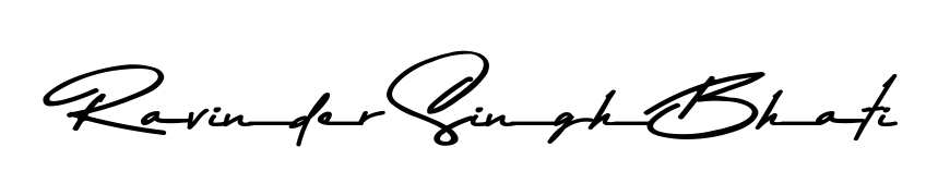 A classic penmanship look for Ravinder Singh Bhati. The Asem Kandis PERSONAL USE font brings timeless elegance and confidence to every signed document. Ravinder Singh Bhati signature style 9 images and pictures png