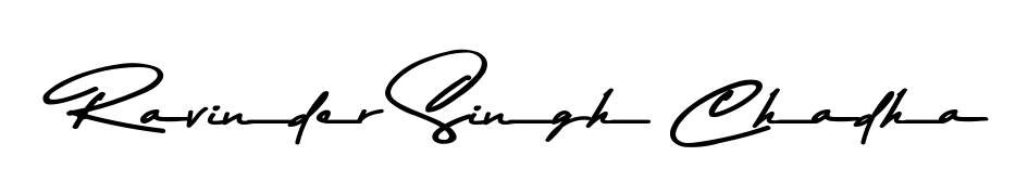 A dynamic signature style for Ravinder Singh Chadha using Asem Kandis PERSONAL USE script. Designed to look authentic, handwritten, and professional. Ravinder Singh Chadha signature style 9 images and pictures png